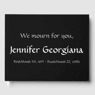 Plain, Personalised Condolences Guestbook