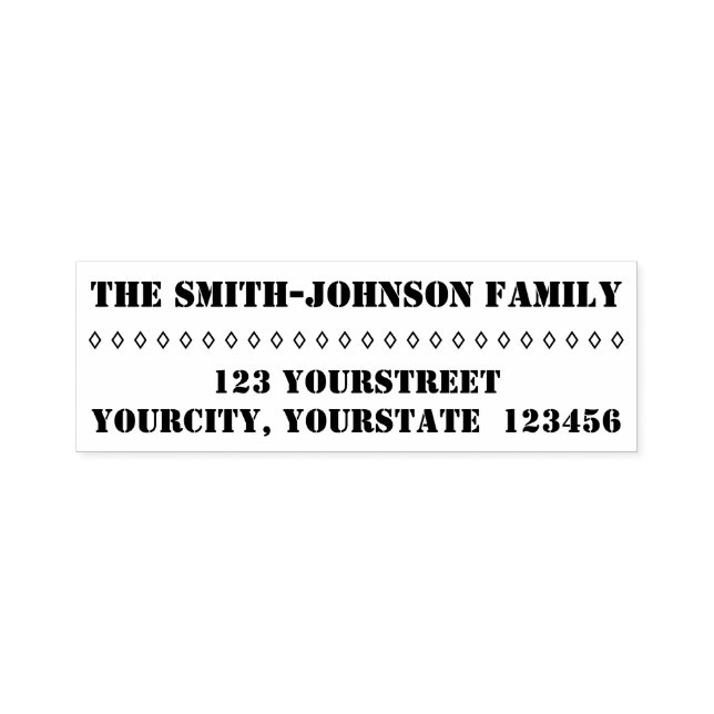 Plain Personalised Family Name + Address Self-inking Stamp (Design)