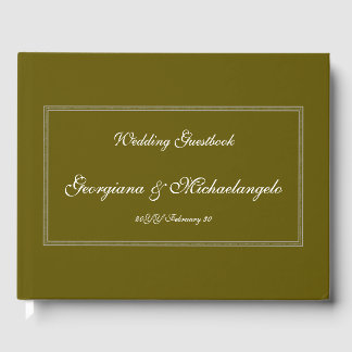 Plain, Personalised Wedding Guest Book