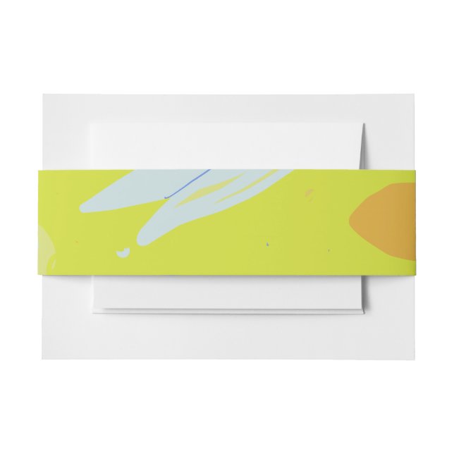 Plain petals & colour stains design  invitation be belly band (Front Example)