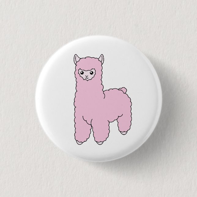 Plain Pink Alpaca Button (Front)