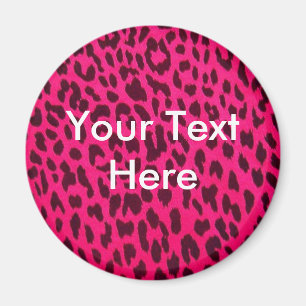 Plain Pink Leopard Print Magnet
