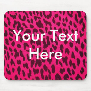 Plain Pink Leopard Print Mousepad