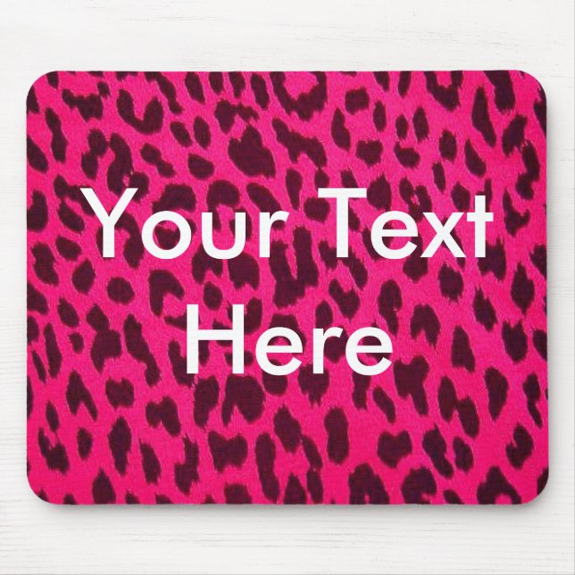 Plain Pink Leopard Print Mousepad (Front)