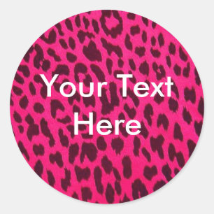 Plain Pink Leopard Print Sticker