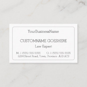 Plain Professional Attorney Business Card