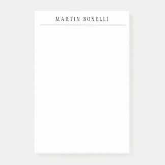 Plain Professional Black & White Minimalist Post-it Notes
