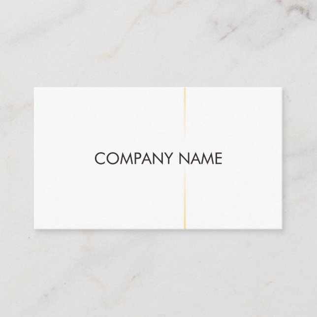 Plain Professional Elegant Black White Gold Business Card (Front)