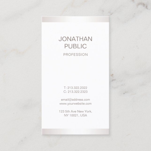 Plain Professional Elegant Modern Graphic Design Business Card (Front)