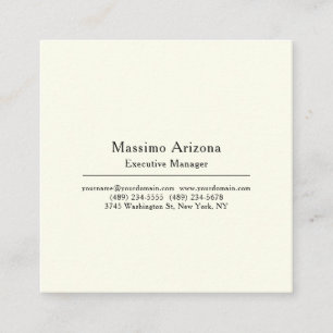 Plain Professional Modern Minimailst Square Business Card