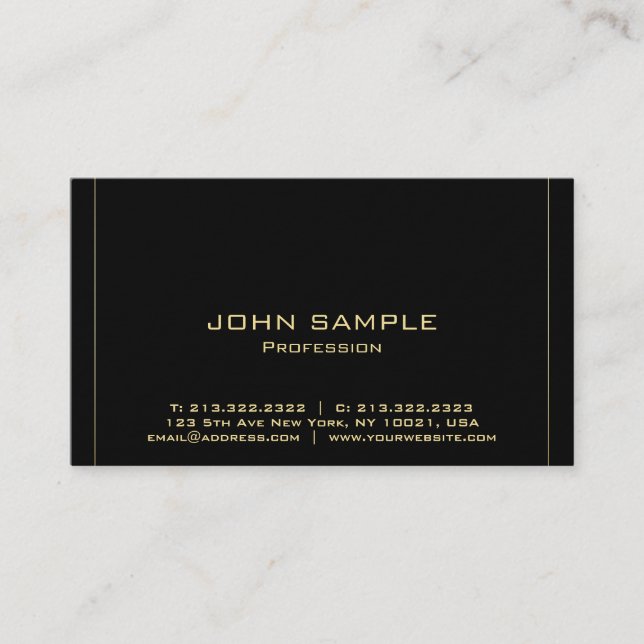 Plain Professional Modern Minimalist Luxury Business Card (Front)
