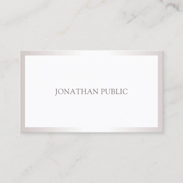 Plain Professional Simple Elegant Design Modern Business Card (Front)