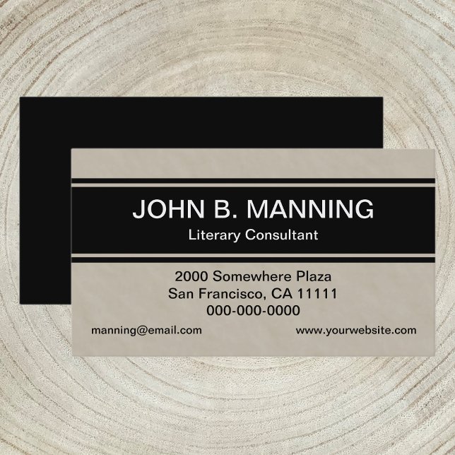Plain Professional Tan and Black Stripe Business Card (Creator Uploaded)