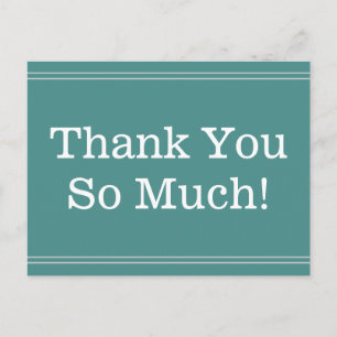 Plain, Professional "Thank You So Much!" Postcard