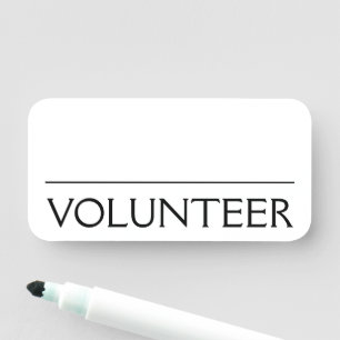 Plain, Professional "VOLUNTEER" Name Tag