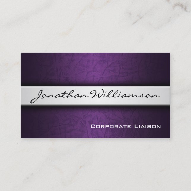 Plain Purple Modern Professional Business Card (Front)