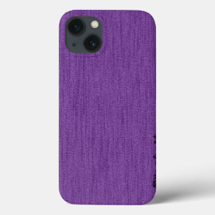 Plain Purple with Wood Grain Monogram iPhone 13 Case