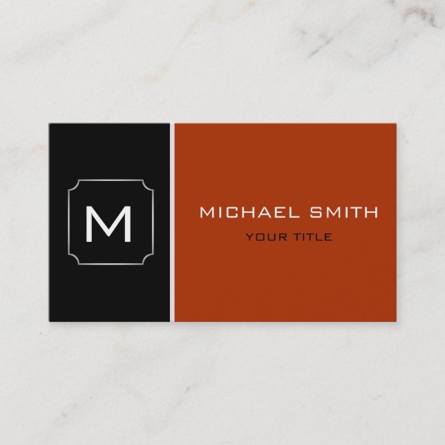 Plain Red & Black Elegant Professional Modern 2 Business Card (Front)