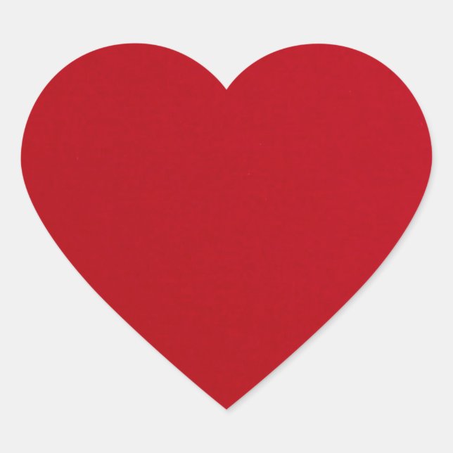 Plain Red Colour Heart Sticker (Front)