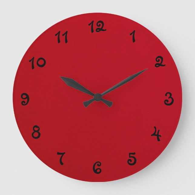 Plain Red Colour Large Clock (Front)