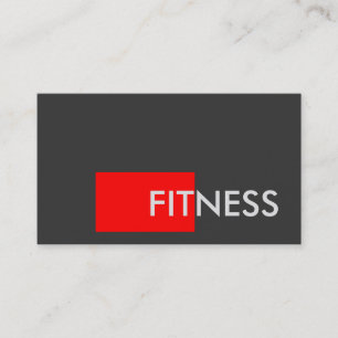 Plain Red Grey Fitness Trainer Business Card