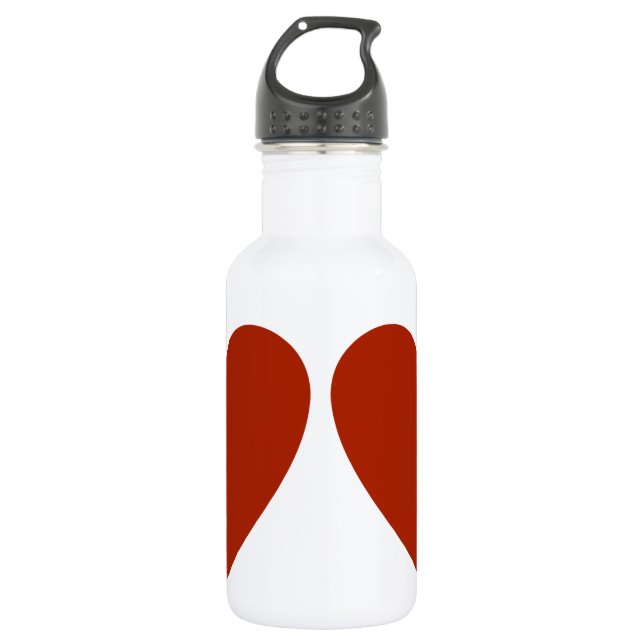 Plain Red Heart 532 Ml Water Bottle (Front)