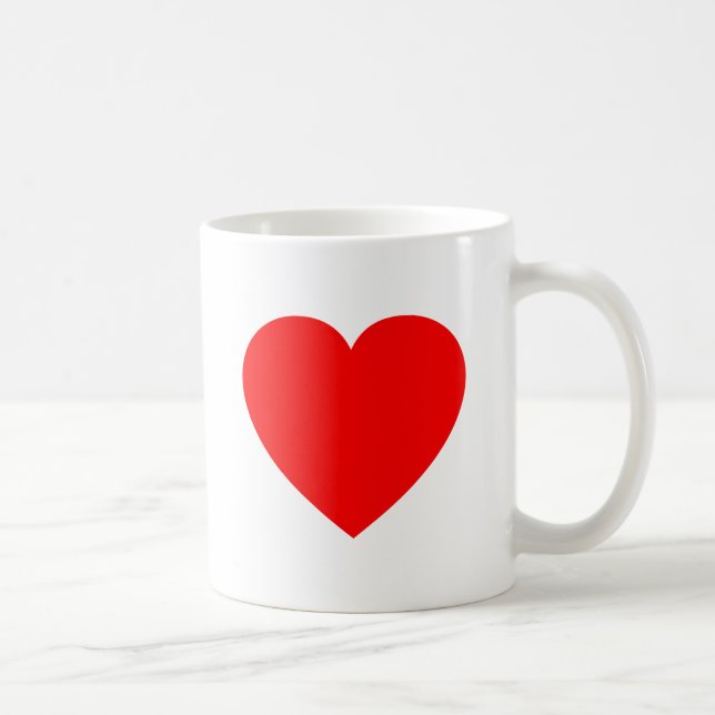 Plain Red Heart Coffee Mug (Right)