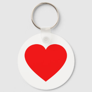 Plain Red Heart Key Ring