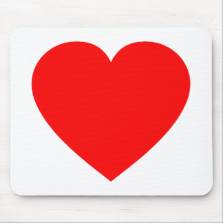 Plain Red Heart Mouse Pad