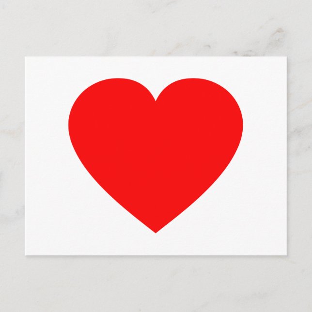 Plain Red Heart Postcard (Front)