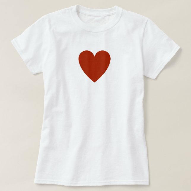 Plain Red Heart T-Shirt (Design Front)