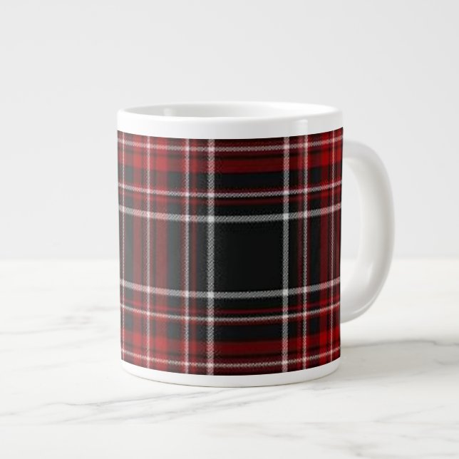 Plain Red Plaid Tartan Speciality Mug (Front Right)