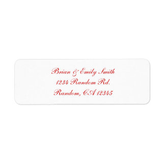 Plain red script white custom labels