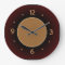 Plain RedBrown with Tan Center  Kitchen Clock
