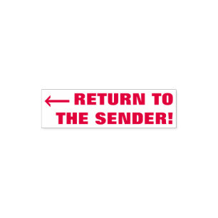 Plain "Return to Sender" Rubber Stamp