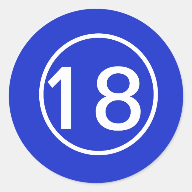 Plain Royal Blue 18 Classic Round Sticker (Front)