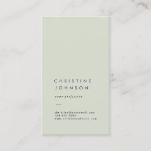 plain sage green business card