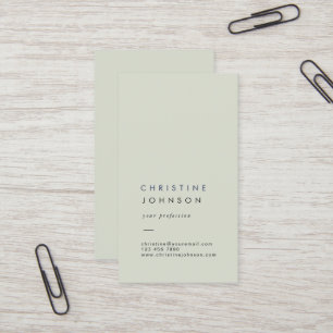 plain sage green business card