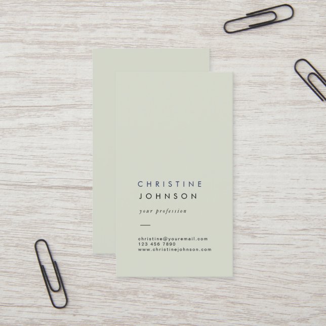 plain sage green business card (Front/Back In Situ)