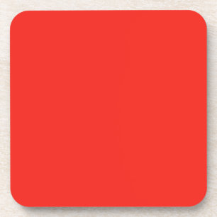 Plain Scarlet Red cork back Coaster