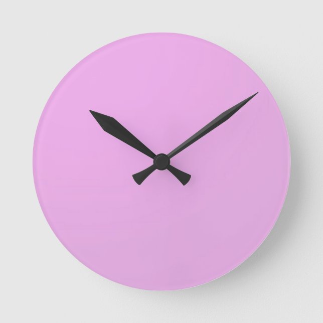 Plain Shade Pink: Write on or add image Round Clock (Front)
