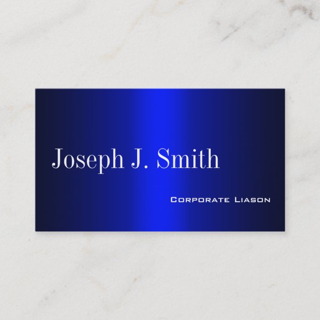 Plain Shades of Blue Professional Business Cards (Front)