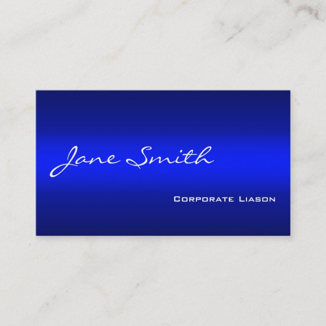Plain Shades of Blue Professional Business Cards (Front)