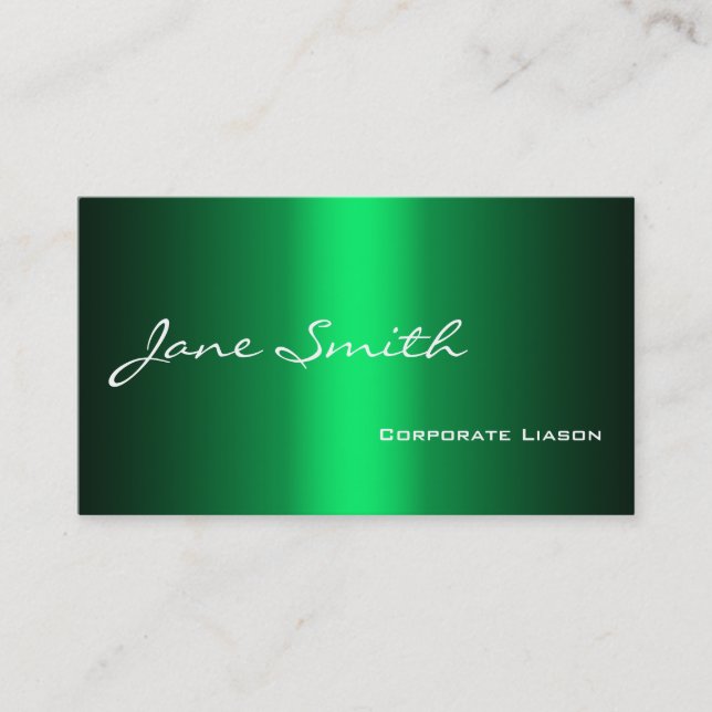 Plain Shades of Green Professional Business Cards (Front)