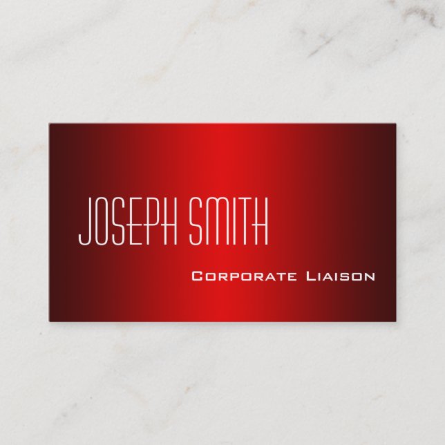 Plain Shades of Red Professional Business Cards (Front)