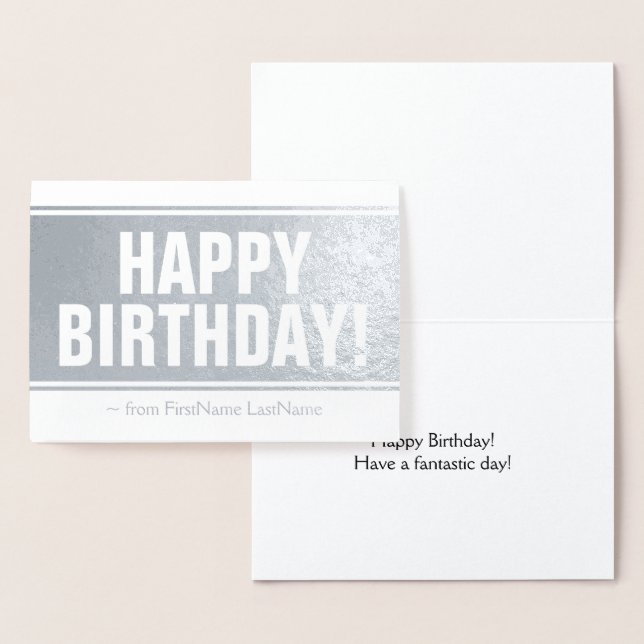 Plain Silver Foil "HAPPY BIRTHDAY!" Card (Display)