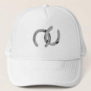 Plain Silver Horse Shoes Trucker Hat