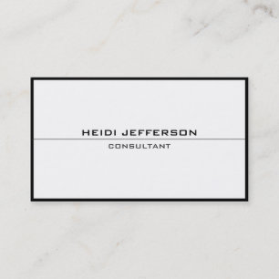 Plain Simple Black White Frame Border Attractive Business Card