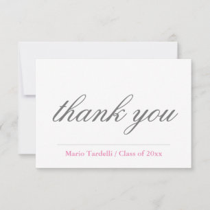 Plain Simple Black White Minimalist Thank You Card