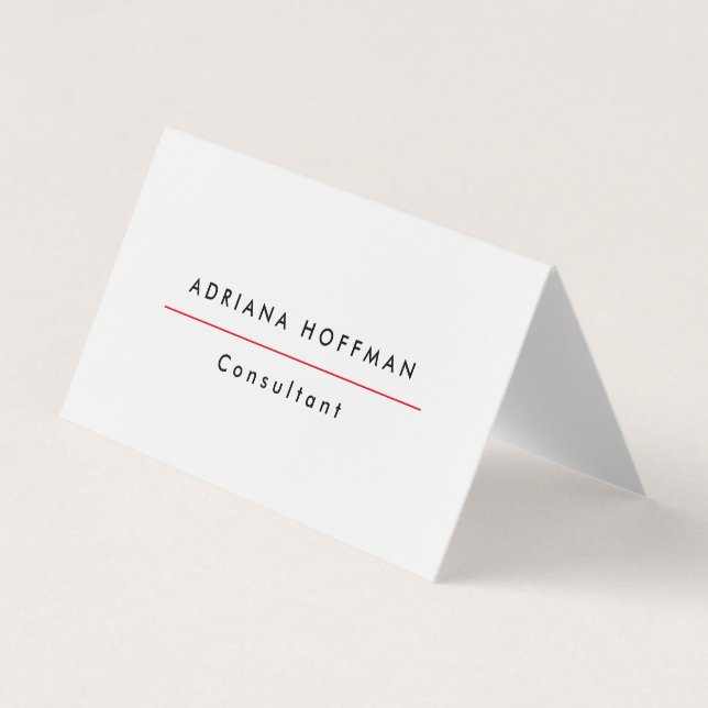 Plain Simple Black White Professional Minimalist Business Card (Front)